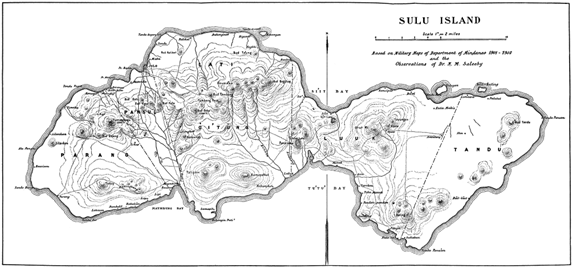 Mapa de l’illa de Jolo, arxipèlag de Sulu. 1901-1902